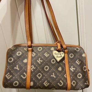 Very rare retired - Dooney & Bourke Brown & Cream Signature Barrel Purse